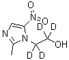 structure of CAS# 1261392-47-5, Metronidazole-d<sub>4</sub>;1,1,2,2-Tetradeuterio-2-(2-methyl-5-nitroimidazol-1-yl)ethanol