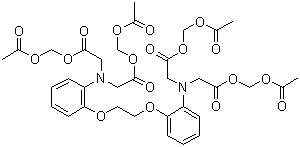 结构式 CAS# 126150-97-8, 胞内钙荧光探针 BAPTA-AM; 1,2-双(2-氨基苯氧基)乙烷-N,N,N',N'-四乙酸四(乙酰氧甲基)酯