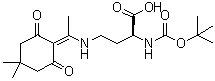 (2S)-4-[[1-(4,4-Dimethyl-2,6-dioxocyclohexylidene)ethyl]amino]-2-[[(1,1-dimethylethoxy)carbonyl]amino]butanoic acid molecular structure (CAS 1263045-50-6)