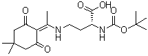 (2R)-4-[[1-(4,4-Dimethyl-2,6-dioxocyclohexylidene)ethyl]amino]-2-[[(1,1-dimethylethoxy)carbonyl]amino]butanoic acid molecular structure (CAS 1263046-41-8)