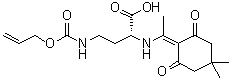 (2R)-2-[[1-(4,4-Dimethyl-2,6-dioxocyclohexylidene)ethyl]amino]-4-[[(2-propen-1-yloxy)carbonyl]amino]butanoic acid molecular structure (CAS 1263046-79-2)