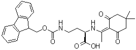 (2R)-2-[[1-(4,4-Dimethyl-2,6-dioxocyclohexylidene)ethyl]amino]-4-[[(9H-fluoren-9-ylmethoxy)carbonyl]amino]butanoic acid molecular structure (CAS 1263046-84-9)