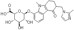 2,3,4,9-Tetrahydro-9-methyl-3-[(2-methyl-1H-imidazol-1-yl)methyl]-4-oxo-1H-carbazol-8-yl beta-D-glucopyranosiduronic acid molecular structure (CAS 126671-72-5)
