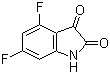 structure of CAS# 126674-93-9, 4,6-Difluoro-1H-indole-2,3-dione;4,6-Difluoroisatin