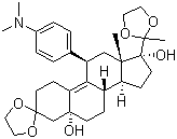 (5alpha,11beta)-11-[4-(Dimethylamino)phenyl]-5,17-dihydroxy-19-norpregn-9-ene-3,20-dione cyclic bis(1,2-ethanediyl acetal) molecular structure (CAS 126690-41-3)