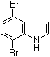 结构式 CAS# 126811-31-2, 4,7-二溴吲哚