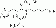 structure of CAS# 126828-32-8, L-Alanyl-L-histidyl-L-lysine;N2-(N-L-Alanyl-L-histidyl)-L-lysine