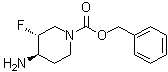 (3R,4R)-rel-4-Amino-3-fluoro-1-piperidinecarboxylic acid phenylmethyl ester molecular structure (CAS 1268520-05-3)
