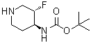 结构式 CAS# 1268520-95-1, rel-N-[(3R,4R)-3-氟-4-哌啶基]-氨基甲酸叔丁酯
