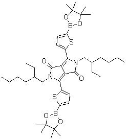 2,5-Bis(2-ethylhexyl)-2,5-dihydro-3,6-bis[5-(4,4,5,5-tetramethyl-1,3,2-dioxaborolan-2-yl)-2-thienyl]pyrrolo[3,4-c]pyrrole-1,4-dione molecular structure (CAS 1269004-46-7)