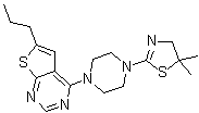 4-[4-(4,5-Dihydro-5,5-dimethyl-2-thiazolyl)-1-piperazinyl]-6-propylthieno[2,3-d]pyrimidine molecular structure (CAS 1271738-62-5)