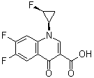 structure of CAS# 127199-00-2, cis-(+)-6,7-Difluoro-1-(2-fluorocyclopropyl)-1,4-dihydro-4-oxo-3-quinolinecarboxylic acid