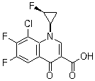 8-Chloro-6,7-difluoro-1-[(1R,2S)-2-fluorocyclopropyl]-1,4-dihydro-4-oxo-3-quinolinecarboxylic acid molecular structure (CAS 127199-27-3)