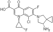 7-[(7S)-7-Amino-5-azaspiro[2.4]hept-5-yl]-8-chloro-6-fluoro-1-[(1S,2R)-2-fluorocyclopropyl]-1,4-dihydro-4-oxo-3-quinolinecarboxylic acid molecular structure (CAS 127254-11-9)