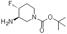 structure of CAS# 1273567-30-8, (3R,4R)-rel-3-Amino-4-fluoro-1-piperidinecarboxylic acid 1,1-dimethylethyl ester