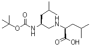 (S)-N-[2-[[叔丁氧羰基]氨基]-4-甲基戊基]-L-亮氨酸分子结构 (CAS 127370-77-8)