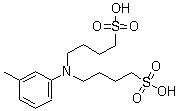 structure of CAS# 127544-88-1, N,N-Bis(4-sulfobutyl)-3-methylaniline;4,4'-[(3-Methylphenyl)imino]bis-1-butanesulfonic acid