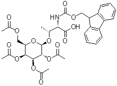 structure of CAS# 127656-85-3, N-[(9H-Fluoren-9-ylmethoxy)carbonyl]-O-(2,3,4,6-tetra-O-acetyl-beta-D-galactopyranosyl)-L-threonine