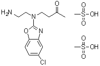 结构式 CAS# 1276666-12-6, 4-[(2-氨基乙基)(5-氯-2-苯并恶唑基)氨基]-2-丁烷酮二(甲烷磺酸盐)