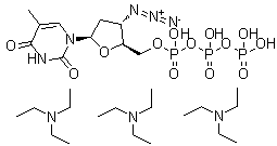 3'-Azido-3'-deoxythymidine 5'-(tetrahydrogen triphosphate) compd. with N,N-diethylethanamine (1:3) molecular structure (CAS 127753-52-0)