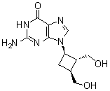 structure of CAS# 127759-89-1, Lobucavir;2-Amino-9-[(1R,2R,3S)-2,3-bis(hydroxymethyl)cyclobutyl]-1,9-dihydro-6H-purin-6-one; (+)-Cyclobut G; BMS 180194; SQ 34514