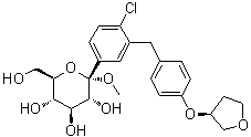 Methyl 1-C-[4-chloro-3-[[4-[[(3S)-tetrahydro-3-furanyl]oxy]phenyl]methyl]phenyl]-alpha-D-glucopyranoside molecular structure (CAS 1279691-36-9)