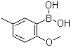 2-甲氧基-5-甲基苯硼酸分子结构 (CAS 127972-00-3)
