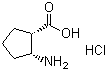 structure of CAS# 128052-92-6, (1S,2R)-(+)-2-Amino-1-cyclopentanecarboxylic acid hydrochloride;(1S,2R)-Cispentacin hydrochloride