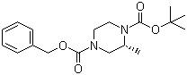 structure of CAS# 128102-16-9, (R)-1-Boc-4-Cbz-2-methylpiperazine;(R)-2-Methylpiperazine-1,4-dicarboxylic acid 4-benzyl ester 1-tert-butyl ester