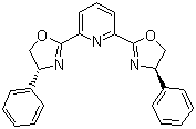 structure of CAS# 128249-70-7, 2,6-Bis[(4R)-4-phenyl-2-oxazolinyl]pyridine;(R,R)-2,6-Bis(4,5-dihydro-4-phenyl-2-oxazolyl)pyridine; (R,R)-2,6-Bis(4-phenyl-2-oxazolinyl)pyridine; (+)-2,6-Bis[(4R)-4-phenyl-2-oxazolin-2-yl]pyridine