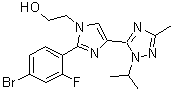 2-(4-Bromo-2-fluorophenyl)-4-[3-methyl-1-(1-methylethyl)-1H-1,2,4-triazol-5-yl]-1H-imidazole-1-ethanol molecular structure (CAS 1282516-77-1)