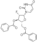 1-(3,5-Di-O-benzoyl-2-deoxy-2-fluoro-beta-D-arabinofuranosyl)-2,4(1H,3H)-pyrimidinedione molecular structure (CAS 128496-10-6)