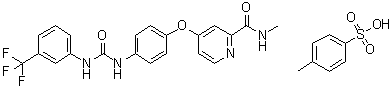 N-Methyl-4-[4-[[[[3-(trifluoromethyl)phenyl]amino]carbonyl]amino]phenoxy]-2-pyridinecarboxamide 4-methylbenzenesulfonate (1:1) molecular structure (CAS 1285534-33-9)