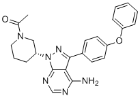 structure of CAS# 1288338-95-3, Ibrutinib Impurity 9;1-[(3R)-3-[4-amino-3-(4-phenoxyphenyl)pyrazolo[3,4-d]pyrimidin-1-yl]piperidin-1-yl]ethanone