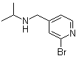 structure of CAS# 1289386-60-2, 2-Bromo-N-(1-methylethyl)-4-pyridinemethanamine;N-[(2-Bromopyridin-4-yl)methyl]propan-2-amine