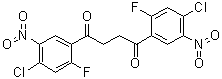 1,4-Bis(4-chloro-2-fluoro-5-nitrophenyl)butane-1,4-dione molecular structure (CAS 1292836-19-1)