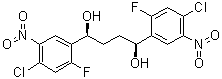structure of CAS# 1292836-20-4, (1S,4S)-1,4-Bis(4-chloro-2-fluoro-5-nitrophenyl)-1,4-butanediol;(1S,4S)-1,4-Bis(4-chloro-2-fluoro-5-nitrophenyl)butane-1,4-diol