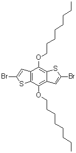 2,6-二溴-4,8-二(辛氧基)苯并[1,2-b:4,5-b']二噻吩分子结构 (CAS 1294515-75-5)