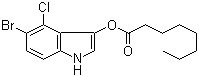 Octanoic acid 5-bromo-4-chloro-1H-indol-3-yl ester molecular structure (CAS 129541-42-0)