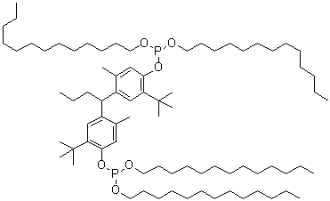 4,4'-亚丁基二(6-叔丁基-3-甲基苯基双十三烷基亚磷酸酯)分子结构 (CAS 13003-12-8)