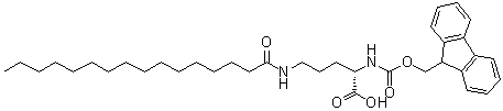 N2-[(9H-Fluoren-9-ylmethoxy)carbonyl]-N5-(1-oxohexadecyl)-L-ornithine molecular structure (CAS 1301706-41-1)