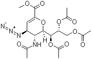 Methyl 5-acetamido-7,8,9-O-triacetyl-2,6-anhydro-4-azido-3,4,5-trideoxy-D-glycero-D-galacto-non-2-enonate molecular structure (CAS 130525-58-5)