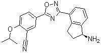 5-[3-[(1S)-1-Amino-2,3-dihydro-1H-inden-4-yl]-1,2,4-oxadiazol-5-yl]-2-(1-methylethoxy)benzonitrile molecular structure (CAS 1306760-73-5)