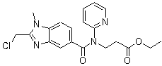 N-[[2-(Chloromethyl)-1-methyl-1H-benzimidazol-5-yl]carbonyl]-N-2-pyridinyl-beta-alanine ethyl ester molecular structure (CAS 1307233-94-8)