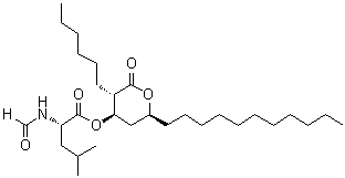 N-Formyl-L-Leucine (3S,4R,6S)-3-hexyltetrahydro-2-oxo-6-undecyl-2H-pyran-4-yl ester molecular structure (CAS 130793-27-0)