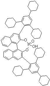 (11bS)-4-Hydroxy-2,6-bis(2,4,6-tricyclohexylphenyl)-dinaphtho[2,1-d:1',2'-f][1,3,2]dioxaphosphepin 4-oxide molecular structure (CAS 1309446-14-7)