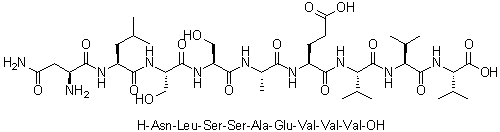 L-Asparaginyl-L-leucyl-L-seryl-L-seryl-L-alanyl-L-alpha-glutamyl-L-valyl-L-valyl-L-valine molecular structure (CAS 1309664-75-2)
