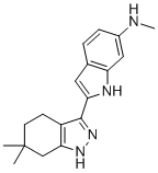2-(6,6-dimethyl-4,5,6,7-tetrahydro-1H-indazol-3-yl)-N-methyl- 1H-indol-6-amine molecular structure (CAS 1309788-69-9)