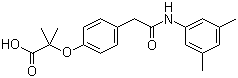 结构式 CAS# 131179-95-8, 乙丙昔罗; 2-[4-(3,5-二甲基苯基氨基甲酰甲基)苯氧基]-2-甲基丙酸