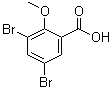 3,5-Dibromo-2-methoxybenzoic acid molecular structure (CAS 13130-23-9)